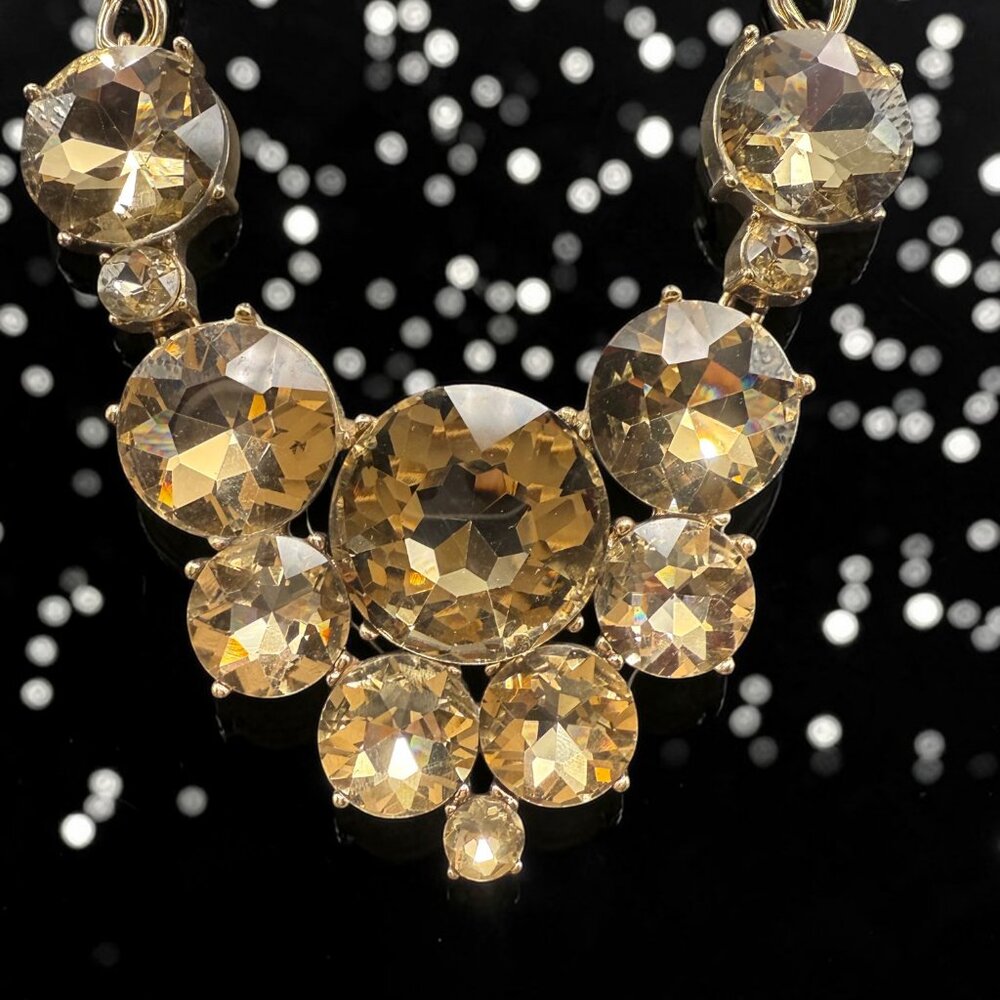 Natasha Champagne Colored Bold Gem Statement Necklace